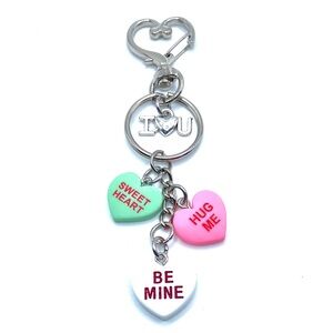 Valentine Hearts Keychain Bag Charm Sweet Messages